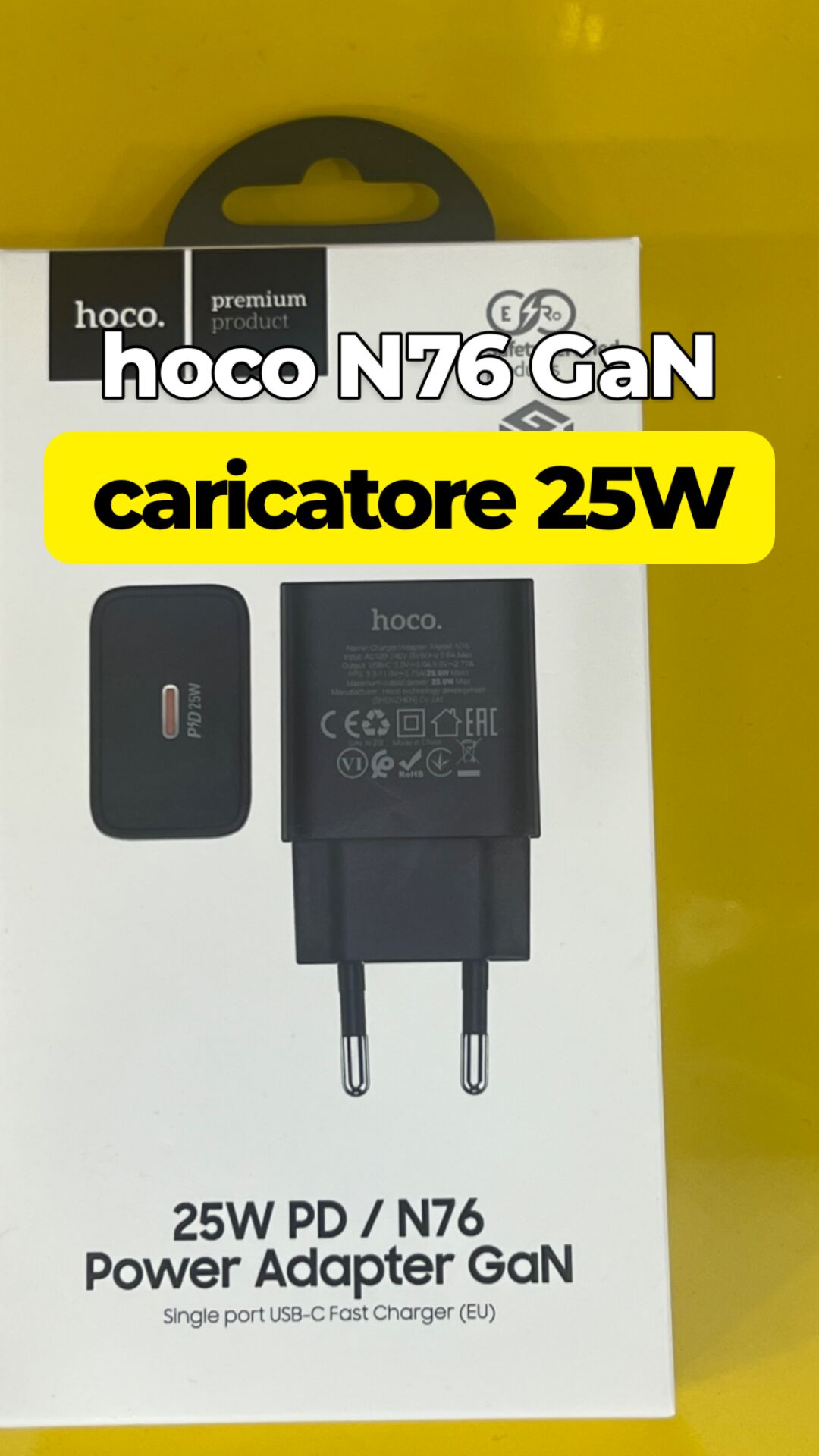 Caricatore hoco N76 GaN da 25W USB-C